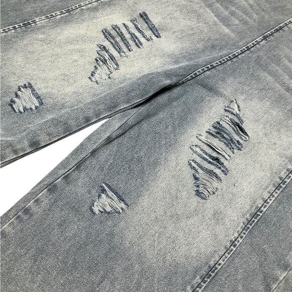 Easel Women's Jumpsuit Overalls Distressed Denim NWT - Picture 5 of 16